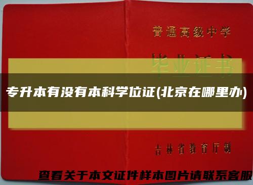 专升本有没有本科学位证(北京在哪里办)缩略图