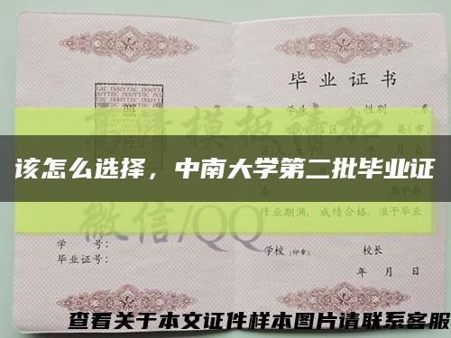 该怎么选择，中南大学第二批毕业证缩略图