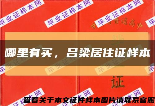 哪里有买，吕梁居住证样本缩略图