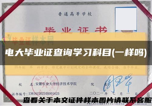 电大毕业证查询学习科目(一样吗)缩略图