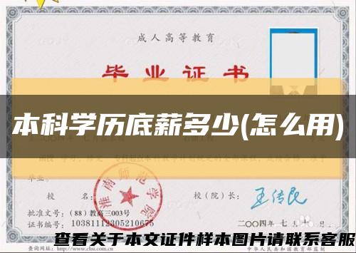 本科学历底薪多少(怎么用)缩略图