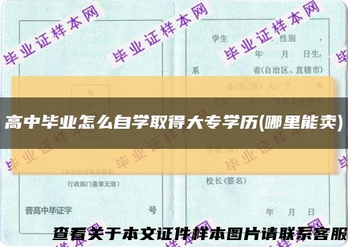 高中毕业怎么自学取得大专学历(哪里能卖)缩略图