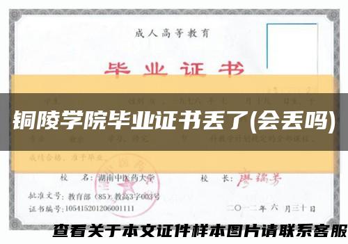 铜陵学院毕业证书丢了(会丢吗)缩略图