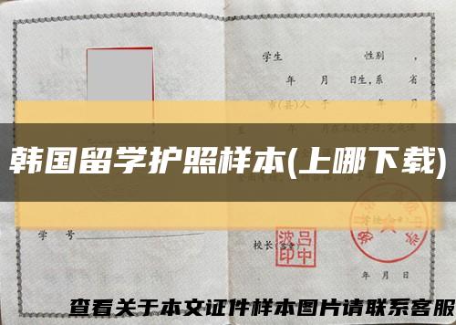 韩国留学护照样本(上哪下载)缩略图
