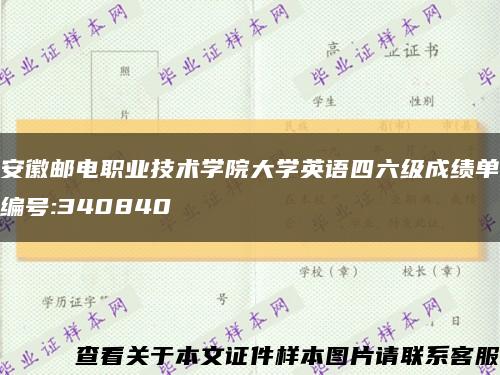 安徽邮电职业技术学院大学英语四六级成绩单编号:340840缩略图