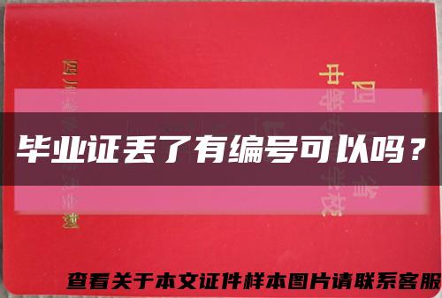 毕业证丢了有编号可以吗？缩略图
