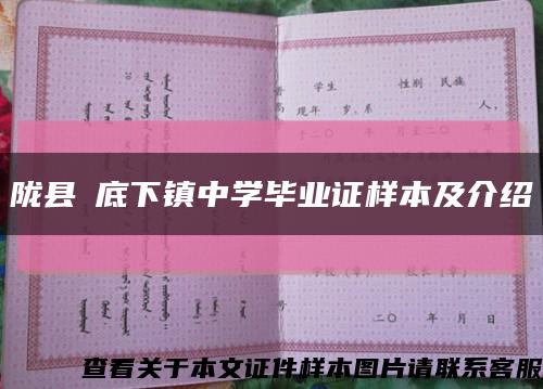 陇县堎底下镇中学毕业证样本及介绍缩略图
