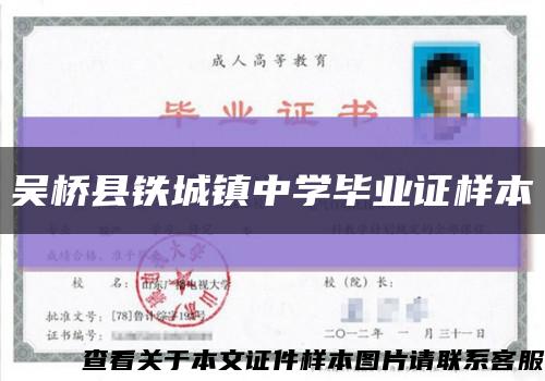 吴桥县铁城镇中学毕业证样本缩略图