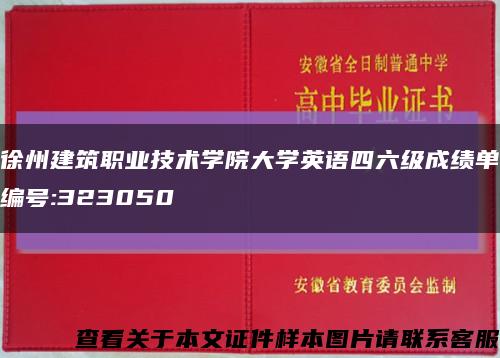 徐州建筑职业技术学院大学英语四六级成绩单编号:323050缩略图