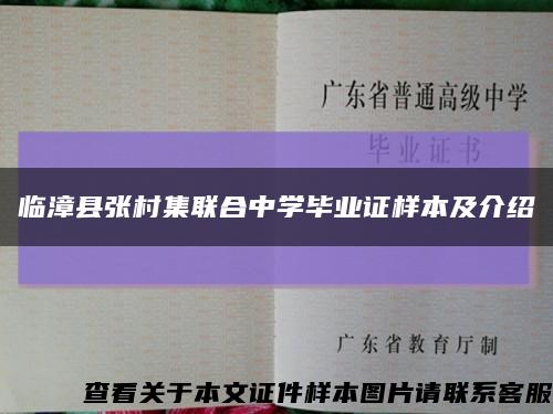 临漳县张村集联合中学毕业证样本及介绍缩略图