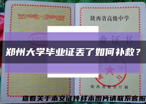 郑州大学毕业证丢了如何补救？缩略图