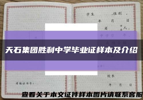 天石集团胜利中学毕业证样本及介绍缩略图
