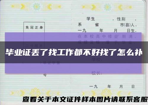 毕业证丢了找工作都不好找了怎么补缩略图