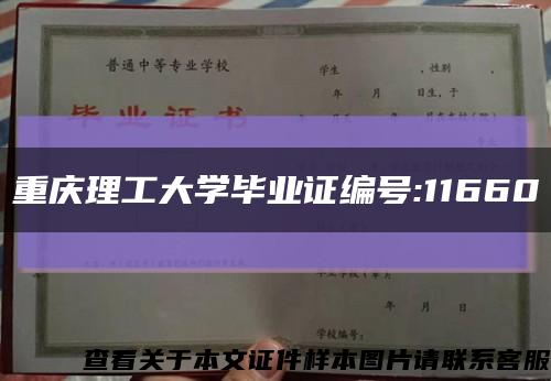 重庆理工大学毕业证编号:11660缩略图