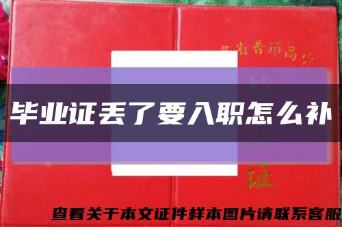毕业证丢了要入职怎么补缩略图