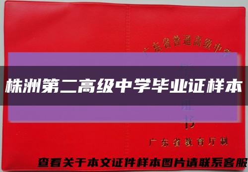 株洲第二高级中学毕业证样本缩略图