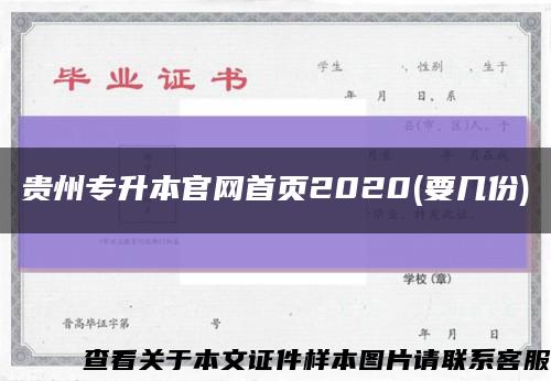 贵州专升本官网首页2020(要几份)缩略图