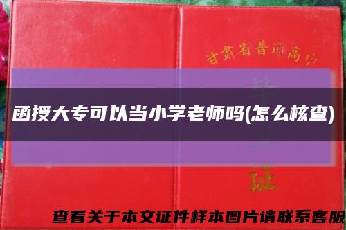 函授大专可以当小学老师吗(怎么核查)缩略图