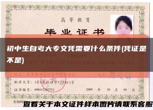 初中生自考大专文凭需要什么条件(凭证是不是)缩略图