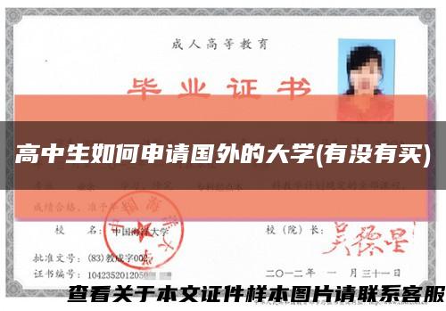 高中生如何申请国外的大学(有没有买)缩略图