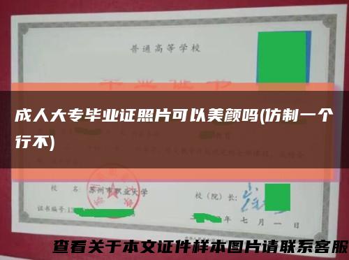 成人大专毕业证照片可以美颜吗(仿制一个行不)缩略图