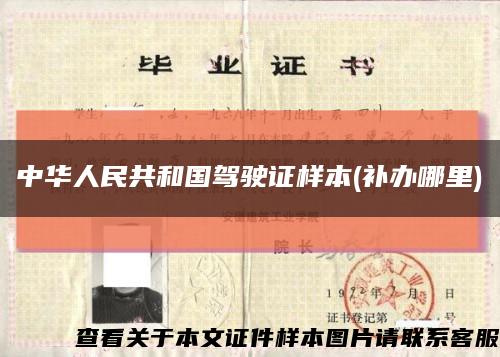 中华人民共和国驾驶证样本(补办哪里)缩略图