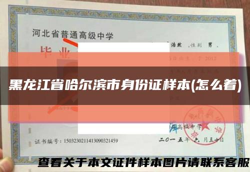 黑龙江省哈尔滨市身份证样本(怎么着)缩略图