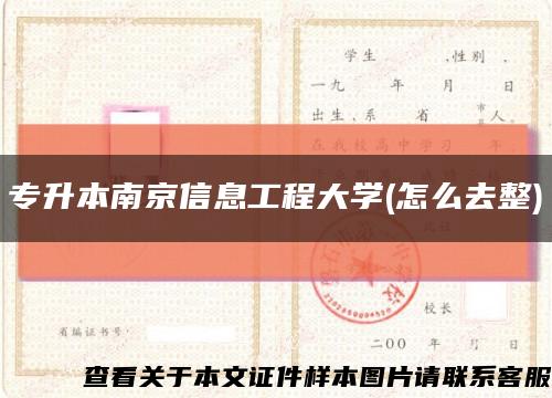 专升本南京信息工程大学(怎么去整)缩略图