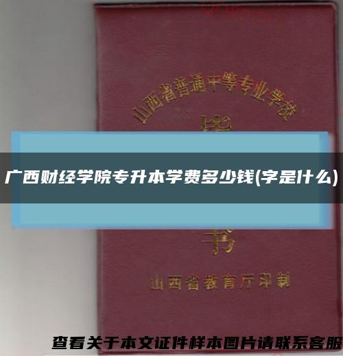 广西财经学院专升本学费多少钱(字是什么)缩略图