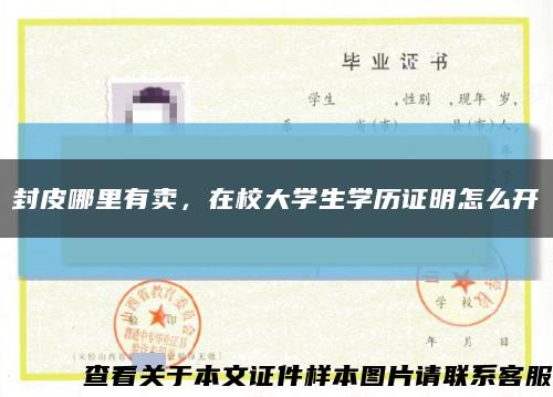 封皮哪里有卖，在校大学生学历证明怎么开缩略图