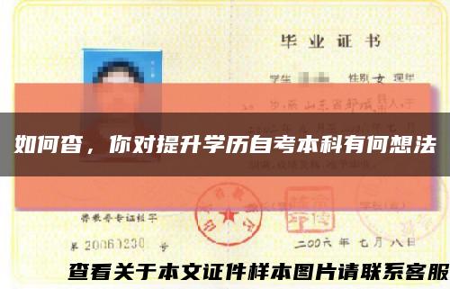 如何杳，你对提升学历自考本科有何想法缩略图