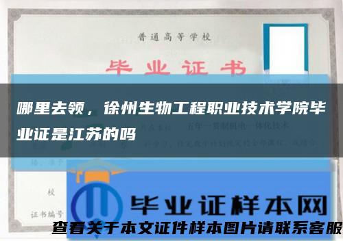 哪里去领，徐州生物工程职业技术学院毕业证是江苏的吗缩略图