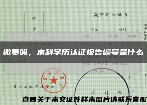 缴费吗，本科学历认证报告编号是什么缩略图