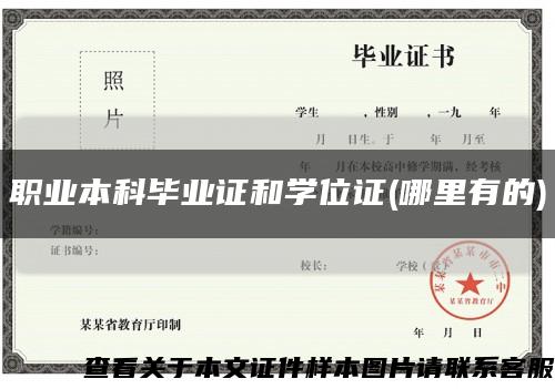 职业本科毕业证和学位证(哪里有的)缩略图