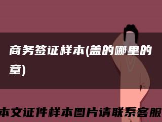 商务签证样本(盖的哪里的章)缩略图