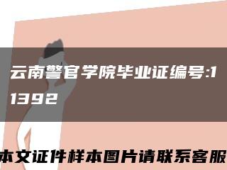 云南警官学院毕业证编号:11392缩略图