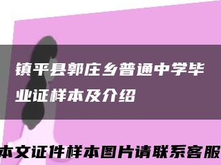 镇平县郭庄乡普通中学毕业证样本及介绍缩略图