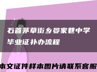 石首茅草街乡晏家巷中学毕业证补办流程缩略图