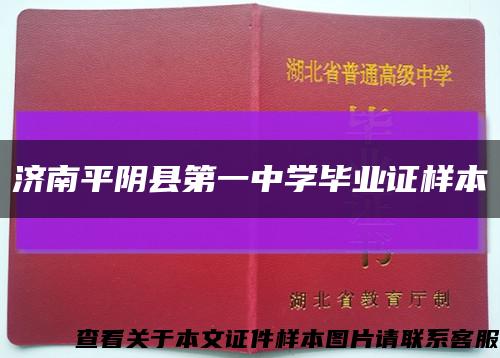 济南平阴县第一中学毕业证样本缩略图