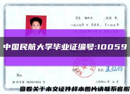 中国民航大学毕业证编号:10059缩略图