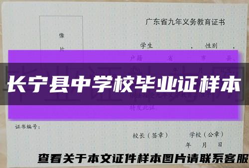 长宁县中学校毕业证样本缩略图