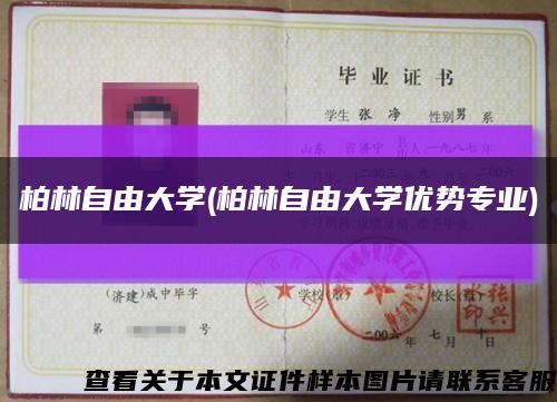 柏林自由大学(柏林自由大学优势专业)缩略图