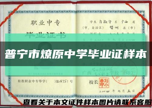 普宁市燎原中学毕业证样本缩略图