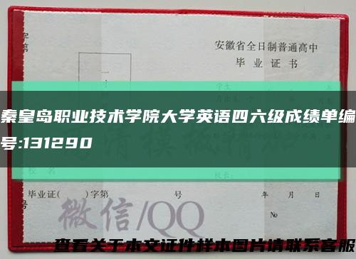 秦皇岛职业技术学院大学英语四六级成绩单编号:131290缩略图