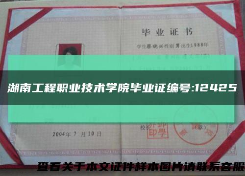 湖南工程职业技术学院毕业证编号:12425缩略图
