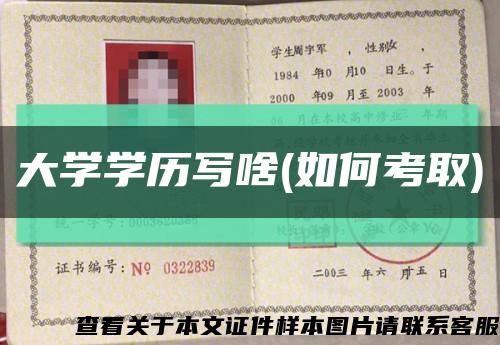 大学学历写啥(如何考取)缩略图