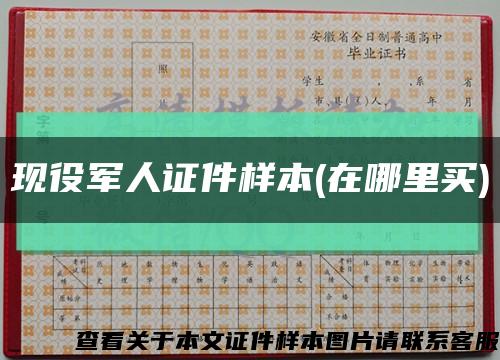 现役军人证件样本(在哪里买)缩略图