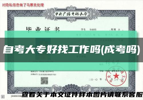 自考大专好找工作吗(成考吗)缩略图