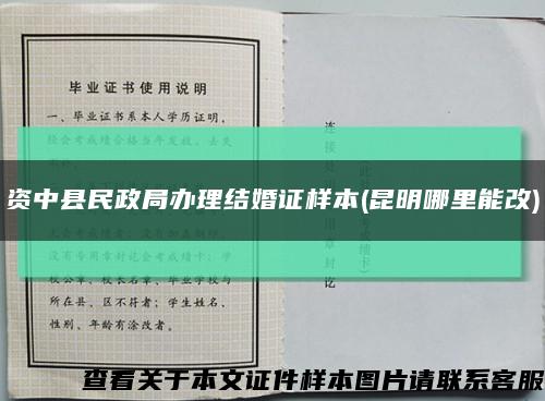 资中县民政局办理结婚证样本(昆明哪里能改)缩略图