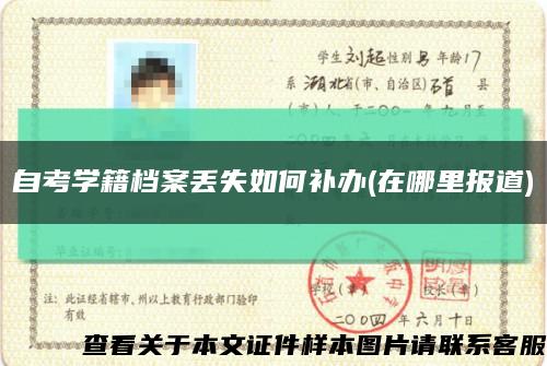 自考学籍档案丢失如何补办(在哪里报道)缩略图